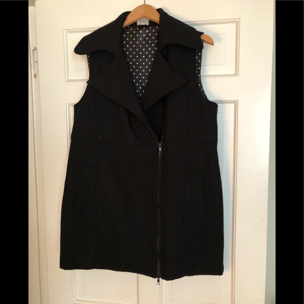 Zig Zag cotton/wool vest- M
